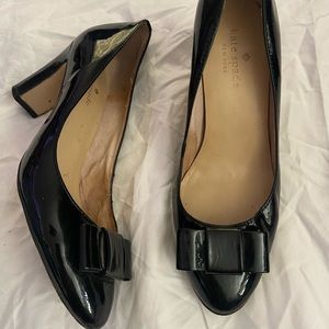 Kate spade pinup bow black parent pumps heels sz 6